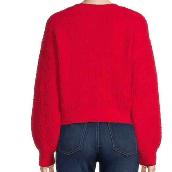 NO BOUNDARIES Red Rhinestone Button Cardigan Sweater XS - Picture 9 of 12